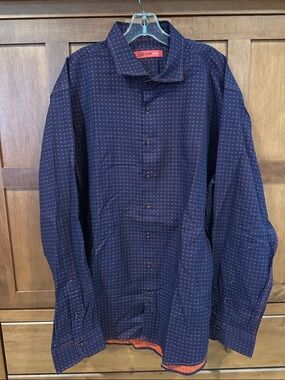 Georg Roth - GR Uomo Navy Micro-Print Button-Down Shirt.  (Never Worn)